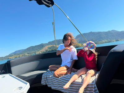 A bordo, durante a parada